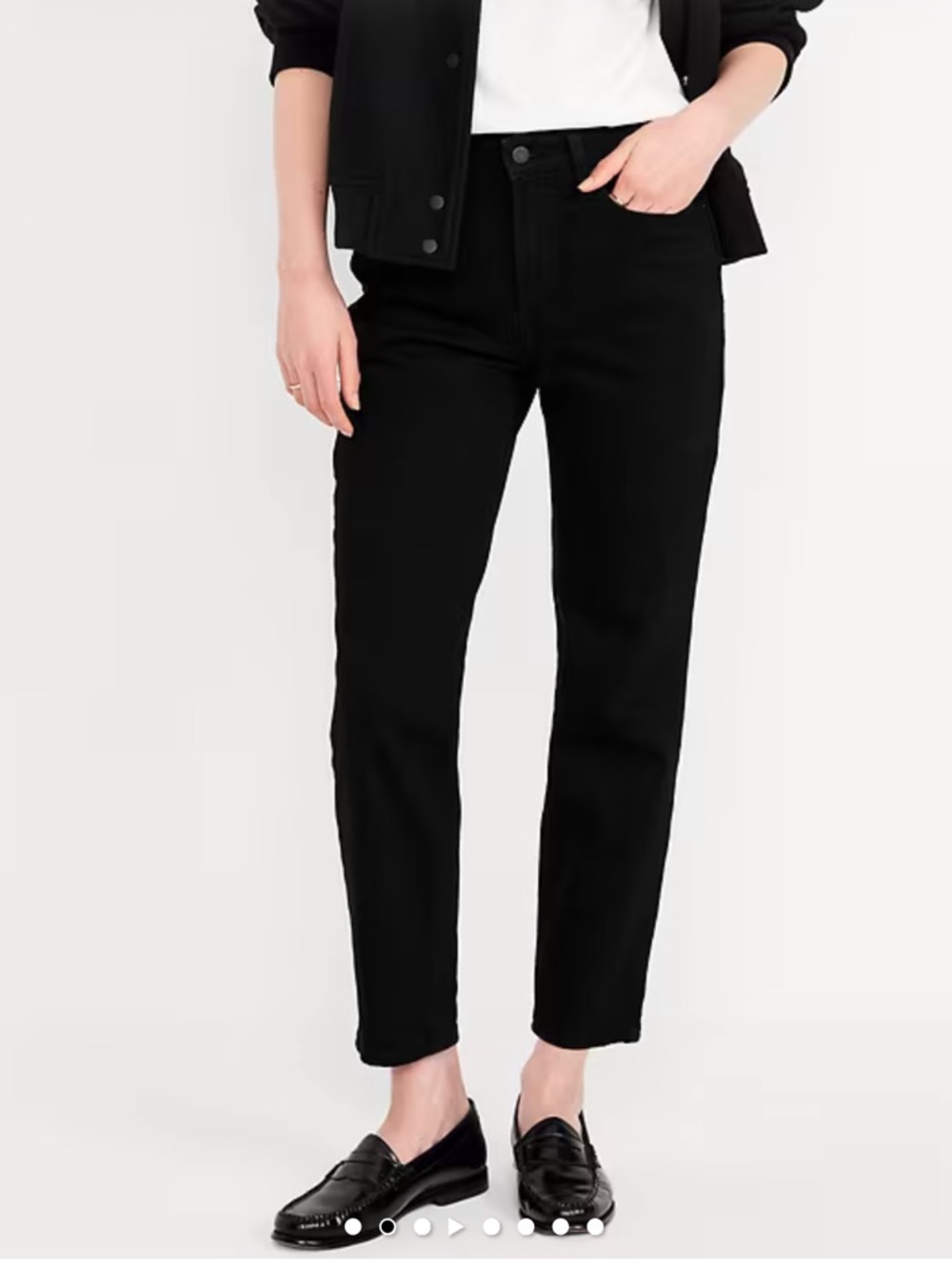 Black Women's Straight Ankle Jeans